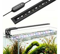 PYPABL Éclairage Led Fin 28cm pour Aquarium, Spectre Complet avec Modes Jour/Nuit/24/7 et Minuterie, 10 Niveaux de Luminosité, Rampe Ajustable Pour Aquariums Plantés et Poissons d’Eau Douce