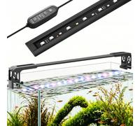 PYPABL Éclairage Led Fin 38cm pour Aquarium, Spectre Complet avec Modes Jour/Nuit/24/7 et Minuterie, 10 Niveaux de Luminosité, Rampe Ajustable Pour Aquariums Plantés et Poissons d’Eau Douce