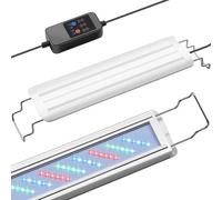 PYPABL Lumière LED Aquarium à Spectre Complet avec Minuterie, Cycle Auto 24/7, Réglage Luminosité 10 Niveaux, pour Croissance des Plantes dans Bac à Poissons, Supports Extensibles (60-80cm)