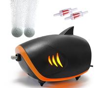 PYPABL Pompe à Air Puissante pour Aquarium 420L/H, 4W Pompe à Oxygène Silencieux à 2 Sorties Métalliques avec Lumière LED, Pompe à Air Réglable pour Aquarium,pour Réservoir 30-600L (4W avec Décor LED)