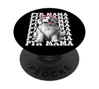 Pyr Mama Mom Great Pyrénées Chien Fête des Mères Coquette Bow PopSockets PopGrip Adhésif