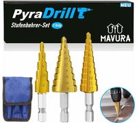 PyraDrill foret étagé HSS acier inoxydable foret à écroûter foret conique foret conique 3er Set