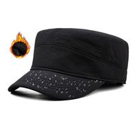Pyrafox Casquette militaire imperméable pour homme Taille M à XXL, Noir (doublure polaire), M/L