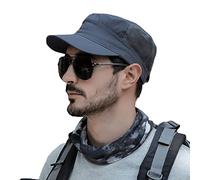 Pyrafox Casquettes militaires pour hommes 56-63 cm XXL imperméables pour femmes chapeaux de soleil militaires en maille latérale, gris, XL/XXL