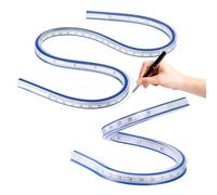 Pyralidsg 2 Pièces Règle Courbe Flexible, 30CM et 60CM Peut Etre Courbée Ruler, Multifonctionnelle Plastique Regle Couture, pour Peinture, Menuiserie, Architecture, Dessin, Vêtement
