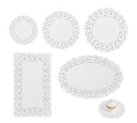 Pyralidsg 250 Pièces Napperon Papier Dentelle, Napperon Dentelle, Cuire et Absorber l'huile, Napperons en Papier, pour Gâteau, Décorations de Mariage et Emballages(Blanc)