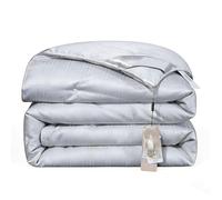 PyramDFC Couette en Soie de mûrier Quatre Saisons, garnie de Soie Douce, légère et enveloppante, Facile à Ranger, idéale pour améliorer la qualité du Sommeil.(Gray,180 * 220CM)