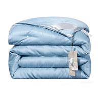 PyramDFC Couette en Soie de mûrier Quatre Saisons, garnie de Soie Douce, légère et enveloppante, Facile à Ranger, idéale pour améliorer la qualité du Sommeil.(Blue,200 * 230CM)