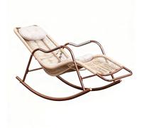 PyramDFC Madera macizaChaise d'extérieur Lazy, Chaise de Jardin Durable, légère et Facile à Ranger, Base à Bascule pour protéger Les sols, adaptée aux Petits balcons(Wood Color,120 * 65 * 89)