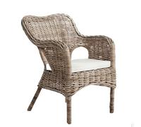 PyramDFC Madera macizaFauteuil en rotin, Fauteuil Individuel, fabriqué en rotin Naturel indonésien, Design Ergonomique, idéal pour Les cafés, capacité de Charge 150 kg(Wood Color,56 * 64 * 89)