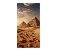 Pyramid Africa Desert Couverture de Porte Bannière 90 x 180 cm Bannières de fête Panneau de bienvenue saisonnier Décoration verticale À suspendre pour porche Entrée Jardin Décor