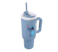 PYRAMID Bouteille isotherme Stitch Disney 1,2 L avec couvercle, paille et poignée - En acier inoxidable