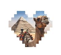 Pyramid Camel Puzzle de briques de construction en forme de cœur, puzzle photo personnalisé pour adultes Micro blocs de construction 3D pour décoration d'intérieur