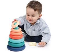 Pyramid-Early Learning Games-Flexible Plastic Stacking Game-Develops Fine Motor Skills-From 10 Months
