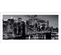 Pyramid Generic Brooklyn Bridge (B&W) 50 x 100 cm Toile Imprimée