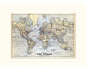 Pyramid Generic The World on Mercator's Projection (1874) 30 x 40 cm montée d'impression