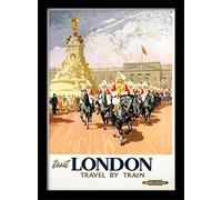 Pyramid International Affiche encadrée London (12) Souvenirs, Multicolore, 30 x 40 x 1.3 cm