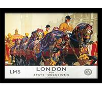 Pyramid International Affiche encadrée London (7) Souvenirs, Multicolore, 30 x 40 x 1.3 cm