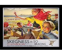 Pyramid International Affiche encadrée Skegness (2) Souvenirs, Multicolore, 30 x 40 x 1.3 cm