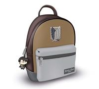 ATTACK ON TITAN Sac à dos tendance saison 3 en cuir synthétique de luxe, doublure unique, fermeture éclair assortie, poches intérieures et extérieures spacieuses, élégant et léger, parfait pour tout