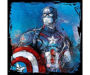 Pyramid International Avengers : L'Ère d'Ultron Captain America Impression sur Toile, Coton, Multicolore, 3,20 x 40 x 40 cm