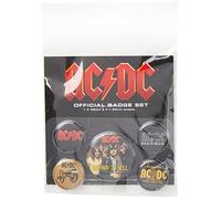 Pyramid International-Badge avec Logo AC/DC, Multicolore, 10 x 12,5 x 1,3 cm