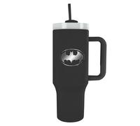 Pyramid International Batman Bat Emblem Gobelet de 1200 ml avec paille et couvercle, isolation sous vide à double paroi avancée, garantit froid jusqu'à 11 heures, chaud jusqu'à 7 heures, sans BPA