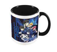 Pyramid International Blue Lock Chains Tasse à dosettes en céramique intérieure noire - Tasse à café unique d'anime, passe au lave-vaisselle et au micro-ondes, 325 ml, idéale pour les fans de