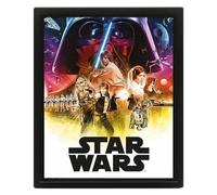 Pyramid International Cadre Collector 3D des Premiers opus Star Wars IV et V, Un Nouvel Espoir, L'Empire Contre Attaque, 25.5 cm x 20 cm