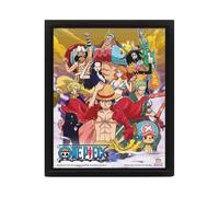 Pyramid International Cadre lenticulaire 3D One Piece - Equipage Chapeau de Paille - Vrai effet de mouvement et de profondeur - Décoration premium sous Licence Officielle - 25,5 x 20,5 cm