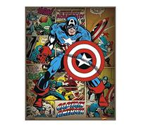 Pyramid International Captain America Retro Marvel Comics Mini Poster Plastique/Verre Multicolore 40 x 50 x 1,3 cm