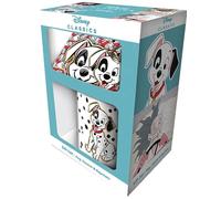 Pyramid International Coffret cadeau 101 Dalmatiens avec tasse, dessous de verre et porte-clés dans une boîte cadeau (motif « Seeing Spots ») Tasse en céramique 325 ml - Produit officiel