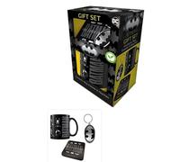 Pyramid International Coffret cadeau Batman (tasse, dessous de verre et porte-clés) - Produit officiel, tasse en céramique de qualité supérieure, dessous de verre et porte-clés avec logo emblématique