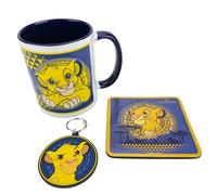 Pyramid International Coffret cadeau Roi Lion avec tasse, dessous de verre et porte-clés dans une boîte cadeau (design Simba) Tasse en céramique 325 ml - Produit officiel