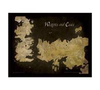 Pyramid International Game of Thrones (Westeros and Essos Antique Map) Impression souvenir encadrée Multicolore 30 x 40 x 1,3 cm