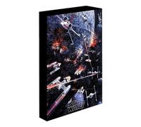 Pyramid International Grande toile lumineuse Star Wars (motif assaut de l'étoile de la mort) 30 cm x 40 cm, toiles et cadeaux Star Wars pour hommes, femmes et enfants - Produit officiel, noir
