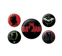 Pyramid International Lot de 5 badges Batman (4 x 25 mm 1 x 38 mm de diamètre) - Produit officiel, multicolore, taille unique (BP80730), taille unique, Cuivre, Agate