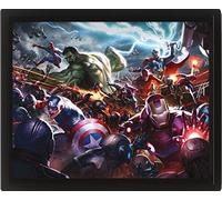 Pyramid International Marvel Avengers Poster en 3D (Avengers Assemble Heroes Assault) Poster lenticulaire 3D dans un cadre boîte 25 cm x 25 cm Cadeau Marvel pour garçons et filles - Produit officiel