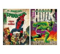 Pyramid International Marvel Ensemble d'Affiches de Couvertures de Comics, Spider-Man et Hulk, 52 x 38 cm