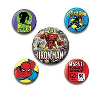 Pyramid International – Pack de 5 badges – Iron Man (Marvel Retro) – Multicolore