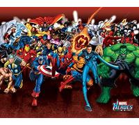 Pyramid International Mini poster « Attack Marvel Heroes », plastique/verre, multicolore, 40 x 50 x 1,3 cm
