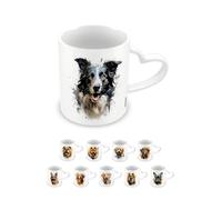 Pyramid International, Mug Border Collie en céramique, tasse à café et chocolat chaud, poignée en forme de cœur, collection Love My Dog, 315 ml, taille unique, blanc