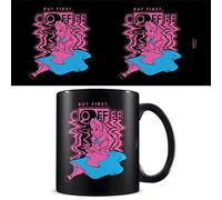 Pyramid International Mug Disney Alice au pays des merveilles dans un coffret cadeau (But First, Coffee Design) 325 ml Tasse en céramique noire - Produit officiel, noir, bleu