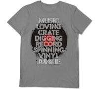 Pyramid International - "Music Loving Crate Digging" T-shirt unie homme/femme PM2405 (L) (Gris)