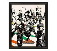 Pyramid International My Hero Academia Poster en 3D Motif héros et méchants Décoration murale lenticulaire dans un cadre photo noir 25 x 20 x 1,5 cm