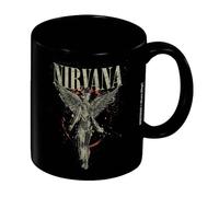 Pyramid International Nirvana Wings Tasse à café en céramique noire de qualité supérieure 315 ml - Tasse à café Rock Band pour la maison ou le bureau