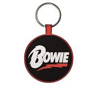 Pyramid International Porte-clés David Bowie avec fermeture éclair ou breloque tissée pour sac à dos (design Aladdin Sane) - Produit officiel, Noir, 6 cm, Classique