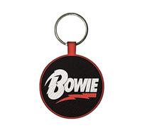 Pyramid International Porte-clés David Bowie avec fermeture éclair ou breloque tissée pour sac à dos (design Aladdin Sane) - Produit officiel, Noir, 6 cm, Classique