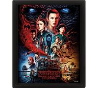 Pyramid International Poster 3D encadré Stranger Things (Vecna Design) 25 cm x 20 cm x 1,3 cm - Art mural 3D encadré - Produit officiel Stranger Things