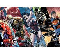 Pyramid International Poster DC Comics La Ligue des Justiciers, Bois Dense, Multicolore, 91, 5x61cm